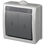 Interrupteur pour store, montage en saillie, ip55, gris, aquant