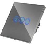 Interrupteur tactile pour volets roulants (store) gris avec n