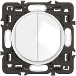 Interrupteur ou va - et - vient + poussoir céliane - enjoliveur blanc et support - legrand Interrupteur ou va - et - vient + poussoir céliane - enjoliveur blanc et support - legrand