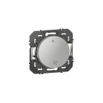 Interrupteur de vmc 2 vitesses 1 poste 2 modules avec support + enjoliveur gris finition alu sans plaque ...