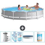 Piscine ronde à cadre prisme intex - 366 x 76 cm - grise - comprend des accessoires cb87 Piscine ronde à cadre prisme intex - 366 x 76 cm - grise - comprend des accessoires cb87