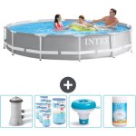 Intex - piscine ronde  cadre prisme 366 x 76 cm - grise - comprend des accessoires cb89