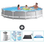 Intex - piscine ronde à cadre prisme 366 x 76 cm - grise - comprend des accessoires cb91 Intex - piscine ronde à cadre prisme 366 x 76 cm - grise - comprend des accessoires cb91