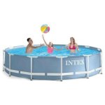 Intex prisma frame piscine tubulaire gris 366x76 cm