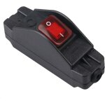 Ip65 button inline cord switch �tanche noir interrupteur marche / arr�t 30a 220v
