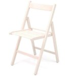 Iperbriko - 4x chaise pliante pnlope en bois blanc h79xl42, 5xp47, 5