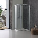 Iperbriko - cabine de douche semi - circulaire 80x80 en verre transparent.
