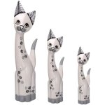 Webmarketpoint - lgant chat en bois blanc 1 - 3 cm h60 / 80 / 100