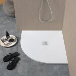 Iperbriko - receveur de douche semi - circulaire 90x90 en r�sine blanche.