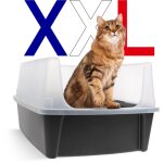 Iris ohyama, bac liti�re pour chat xxl, maison de toilette, gris, clh - xl