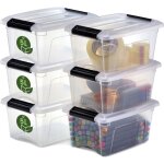 Iris ohyama, petite boites de rangement plastique recycl�, 5l, lot de 6, transparent, ntb - 5