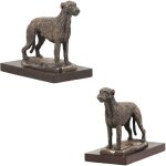 Irish wolfhound, irish wolfhound - statuette de chien, figurine sur socle blanc, trophée pour exposition ... Irish wolfhound, irish wolfhound - statuette de chien, figurine sur socle blanc, trophée pour exposition ...