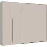 Itamoby - lit double escamotable vertical versia 160 avec armoire gauche argilla 2 portes