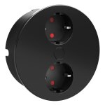 Prise encastrable ronde � ouverture et fermeture automatique e - duplex - version : 2 prises secteur ...
