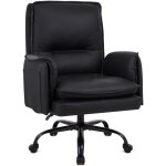 Iwmh chaise de bureau, fauteuil ergonomique en cuir pu, chaise r�glable en hauteur avec accoudoirs et ...