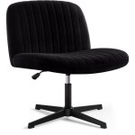 Iwmh chaise de bureau, chaise en tissu sans roulettes, fauteuil pivotante rglable en hauteur sans accoudoirs, ...