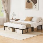 Iztoss - lit adulte 90x190, cadre de lit en métal, sommier 90x190 sans tête de lit, noir Iztoss - lit adulte 90x190, cadre de lit en métal, sommier 90x190 sans tête de lit, noir