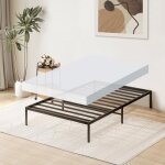 Sommier et matelas 90x190, cadre de lit en mtal, matelas en rssort paisseur 20cm, lit adulte sans ...
