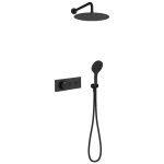 Colonne de douche encastre thermostatique jacob delafon grands boulevards ronde noire mate
