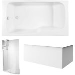 Jacob delafon - pack baignoire bain douche 170 x 90 malice version gauche + tablier en angle + pare bain ...