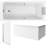 Jacob delafon - pack baignoire droite 160 x 75 odon up + pare bain 1 volet chrom + tablier en angle ...
