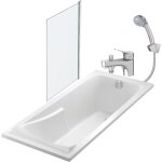 Jacob delafon - pack baignoire droite 170 x 75 corvette + mitigeur bain douche & ensemble de douche + ... Jacob delafon - pack baignoire droite 170 x 75 corvette + mitigeur bain douche & ensemble de douche + ...