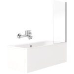 Jacob delafon - pack baignoire droite 170 x 75 elise + mitigeur bain douche chrom� + pare bain chrom� ...