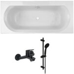 Jacob delafon - pack baignoire droite 170 x 75 elise + pack pommeau et mitigeur bain douche noir mat ... Jacob delafon - pack baignoire droite 170 x 75 elise + pack pommeau et mitigeur bain douche noir mat ...