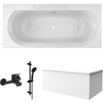 Jacob delafon - pack baignoire droite 170 x 75 elise + tablier angle + pommeau et mitigeur bain noir ... Jacob delafon - pack baignoire droite 170 x 75 elise + tablier angle + pommeau et mitigeur bain noir ...
