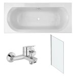 Jacob delafon - pack baignoire droite 180 x 80 elise + mitigeur bain douche chromé + pare bain chromé ... Jacob delafon - pack baignoire droite 180 x 80 elise + mitigeur bain douche chromé + pare bain chromé ...