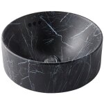 Jacob delafon - vasque ronde  poser vox marbre noir orage + bonde