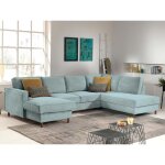 Jake - canap panoramique d'angle droit - convertible avec coffre - 7 places - en velours ctel