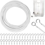 10m cable rideau, cable pour rideaux, blanc fil de rideau avec 25 pièces boulons à oeil 25 pièces crochets ... 10m cable rideau, cable pour rideaux, blanc fil de rideau avec 25 pièces boulons à oeil 25 pièces crochets ...