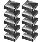 Jalleria - 10x chapeau de poteau pyramides capuchons chapeau de clture robuste noir 91mm