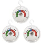 Lot de 3 thermomètres de réfrigérateur à cadran de 65 mm avec zones colorées, thermomètre analogique ... Lot de 3 thermomètres de réfrigérateur à cadran de 65 mm avec zones colorées, thermomètre analogique ...