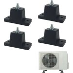 4 pi�ces amortisseurs antivibratoires en caoutchouc, support en caoutchouc pour climatisation, hauteur ...