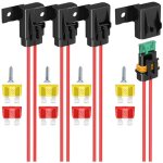 Jalleria - lot de 4 porte - fusibles �tanches ip67, calibre 12 awg, atc / ato, 20 a / 30 a / 40 a, pour ...