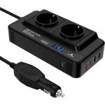 Jalleria - convertisseur de tension de voiture 200 w, onduleur dc 12 v vers ac 220 v, avec 2 prises et ...