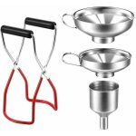 Jalleria - ensemble dentonnoir de cuisine, 4 pcs entonnoir filtre cuisine entonnoir, entonnoir en acier ...