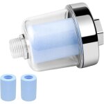 Filtre de douche, 1 / 2' filtre anti calcaire, avec 3 filtres bleus remplaables, une filtration efficace ...