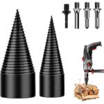 Jalleria - foret de fendage de bois, 32mm + 42mm fendeur de buche, foret conique avec 4 poign�es, foret ...