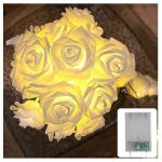 Guirlande lumineuse led roses blanches ? batterie de 3 m 20 fleurs blanc chaud guirlande lumineuse rose ...