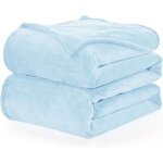 Jalleria - plaid couverture polaire flanelle en microfibre, jet de canap 200x150 bleu clair, couverture ...