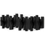 Jalleria - portemanteau mural 5 crochets rabattables, noir