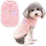 Jalleria - pull - overs en polaire pour petits chiens manteau d'hiver chaud doux et pelucheux avec anneau ...