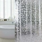 Rideau de douche , anti - moisissure, tanche  la baignoire, 100% eva, 180 x 200 cm incl. 12 anneaux ...