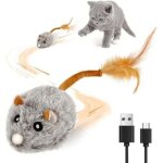 Jalleria - souris �lectrique rechargeable par usb pour chat avec son grin�ant, jouet interactif pour ...