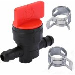 Valve d'arrt de carburant pour tondeuse  gazon, robinet  essence avec 2 pinces, compatible tuyau de ...