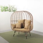 Concept - usine - fauteuil sur pied 2 place en résine effet rotin jane Concept - usine - fauteuil sur pied 2 place en résine effet rotin jane