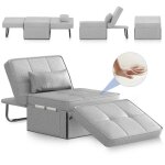 Janzdiys - canape - lit 4 en 1 convertible 1 place - 180x80x38 cm, fauteuil - lit reglable avec coussin ...